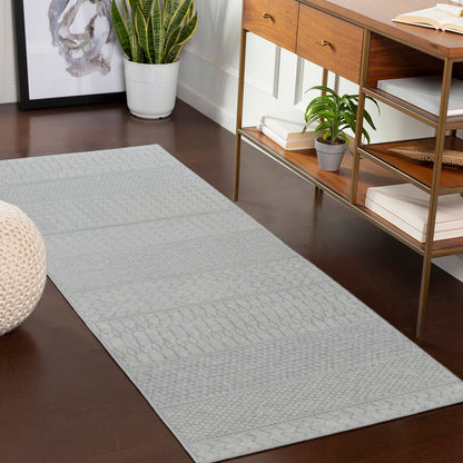 ADELE Scandi Geometric Silver Grey Area Rug Roomscene