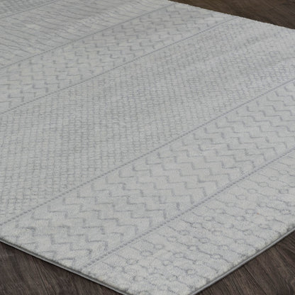 ADELE Scandi Geometric Silver Grey Area Rug Corner