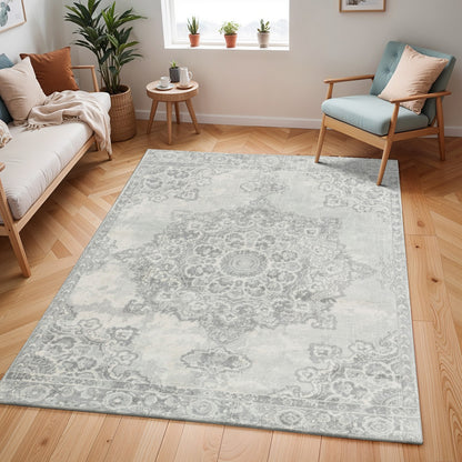 LOLA Vintage Traditional Oriental Boho Cream Area Rug Roomscene