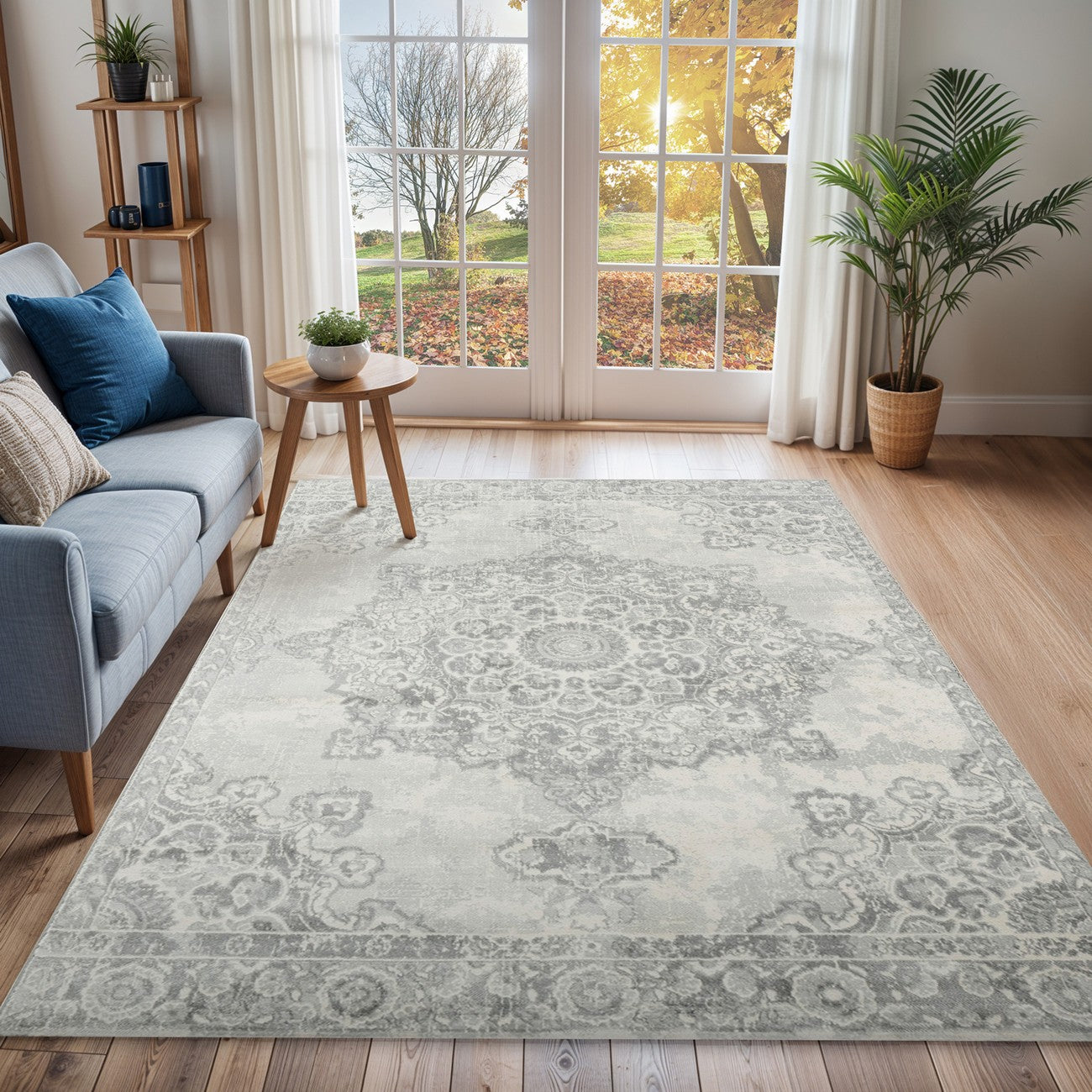 LOLA Vintage Traditional Oriental Boho Cream Area Rug Roomscene