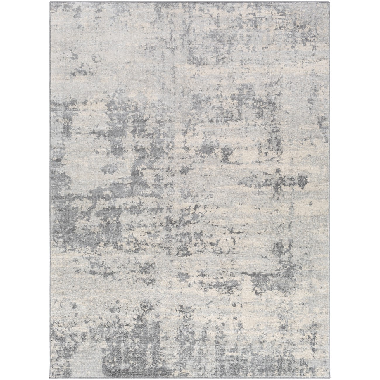 VICTOIRE Abstract Modern Marble Grey/Ivory Area Rug Flat