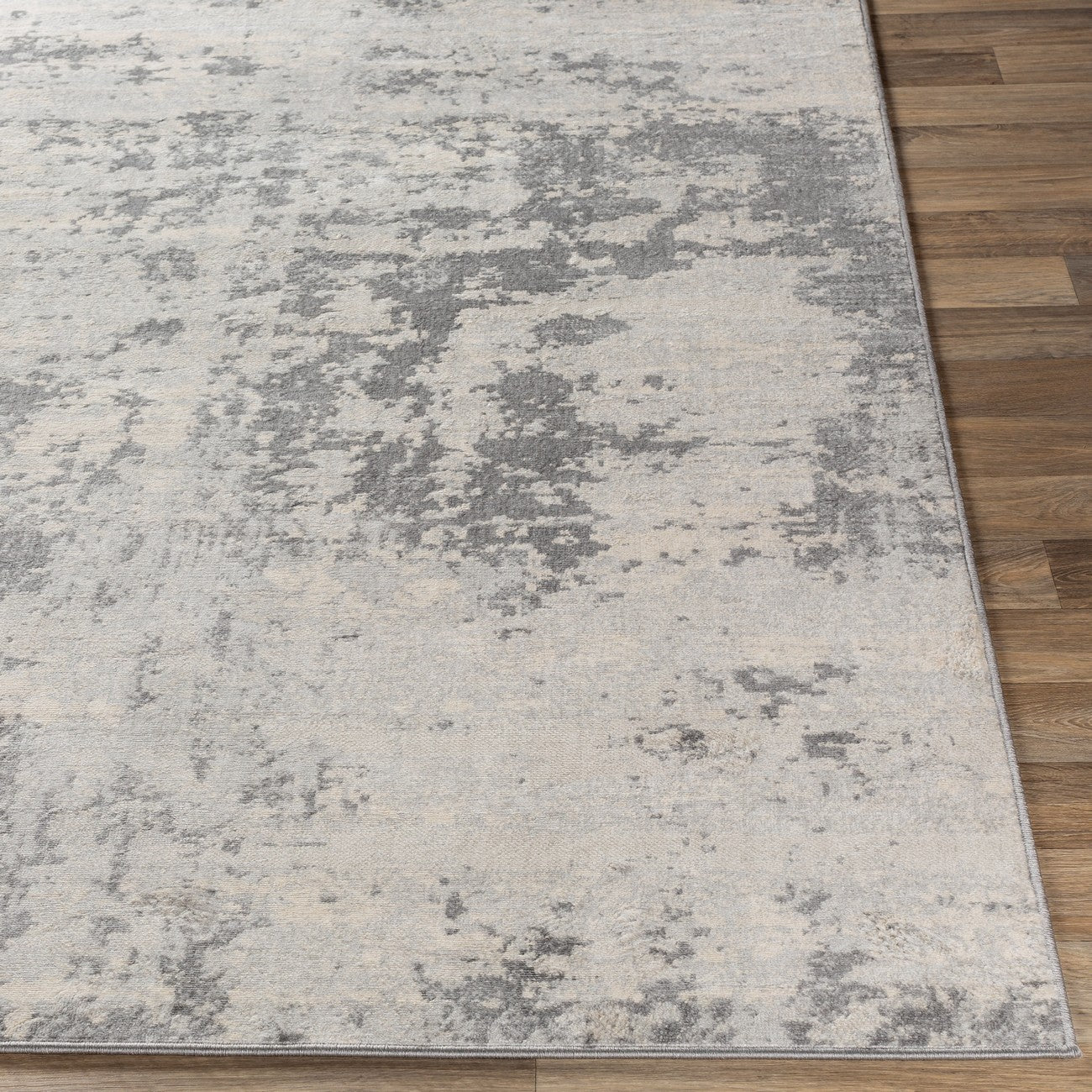 VICTOIRE Abstract Modern Marble Grey/Ivory Area Rug Front