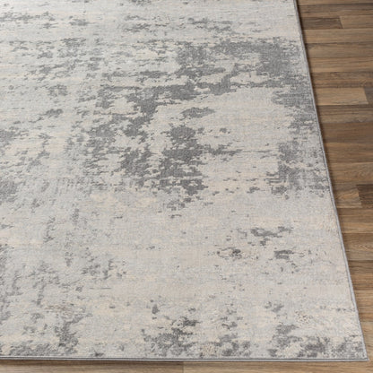 VICTOIRE Abstract Modern Marble Grey/Ivory Area Rug Front