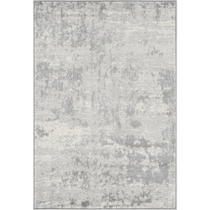 VICTOIRE Abstract Modern Marble Grey/Ivory Area Rug Flat
