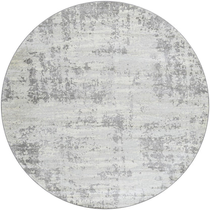 VICTOIRE Abstract Modern Marble Grey/Ivory Area Rug Flat