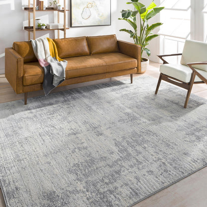 VICTOIRE Abstract Modern Marble Grey/Ivory Area Rug Roomscene