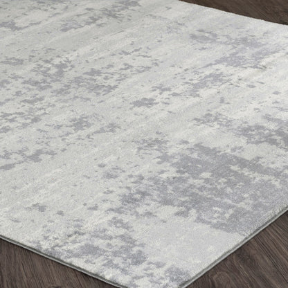 VICTOIRE Abstract Modern Marble Grey/Ivory Area Rug Corner