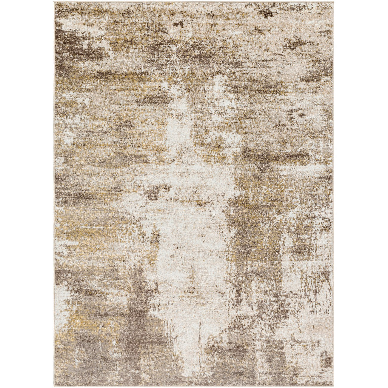 NALANY Abstract Modern Marble Light Brown Area Rug Flat