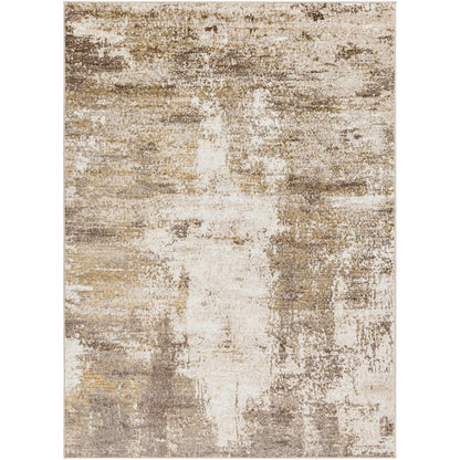 NALANY Abstract Modern Marble Light Brown Area Rug Flat