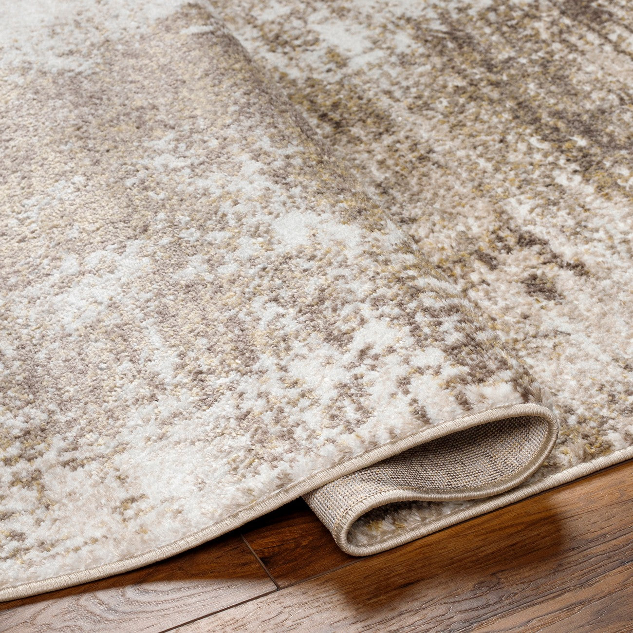 NALANY Abstract Modern Marble Light Brown Area Rug Fold