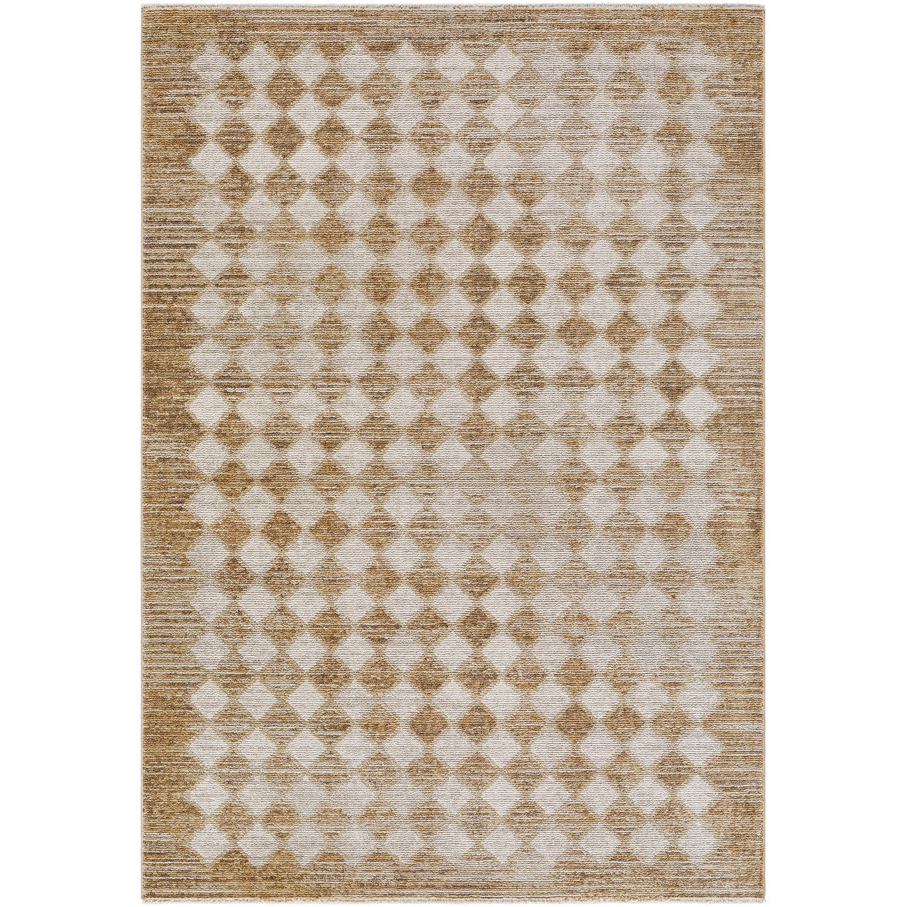 NATI Galey Alix x Livabliss Scandi Geometric Mustard/Cream Area Rug Flat