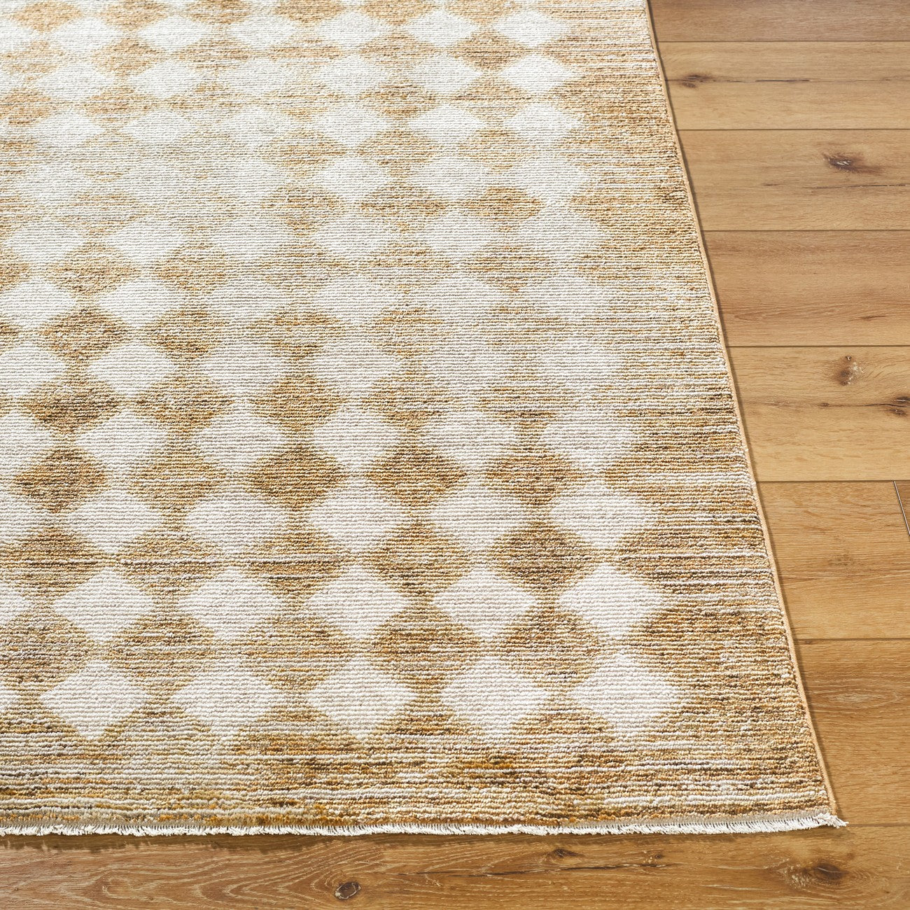 NATI Galey Alix x Livabliss Scandi Geometric Mustard/Cream Area Rug Front