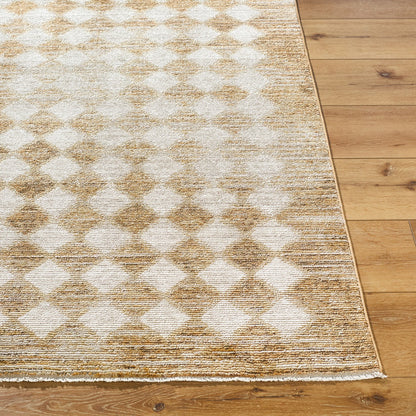 NATI Galey Alix x Livabliss Scandi Geometric Mustard/Cream Area Rug Front
