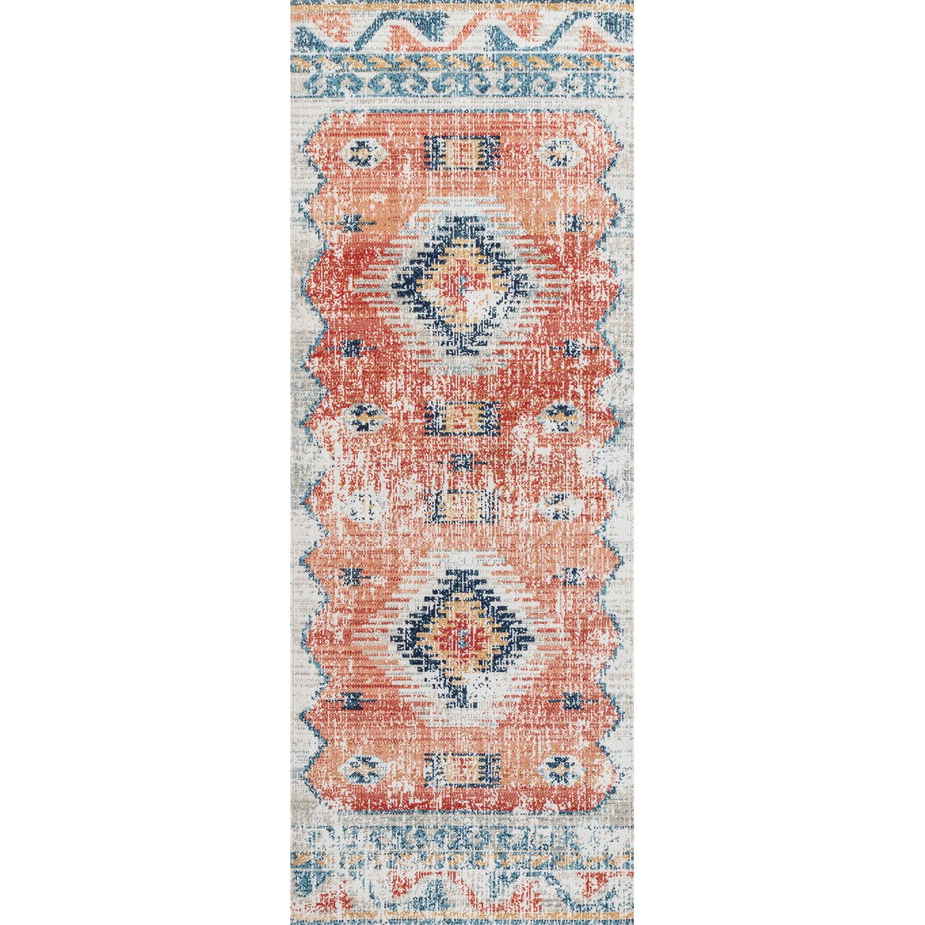 NAWEL GROVE Indoor & Outdoor Global Burnt Orange Area Rug Flat