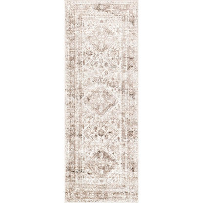 NEELAM Vintage Oriental Boho Brown Area Rug Flat
