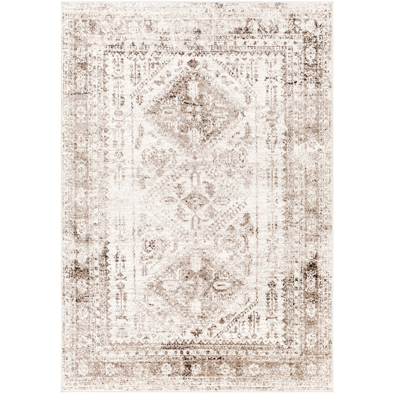 NEELAM Vintage Oriental Boho Brown Area Rug Flat
