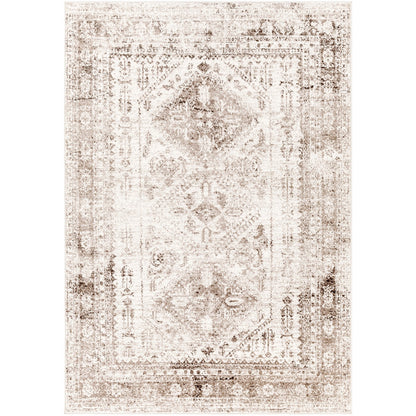 NEELAM Vintage Oriental Boho Brown Area Rug Flat