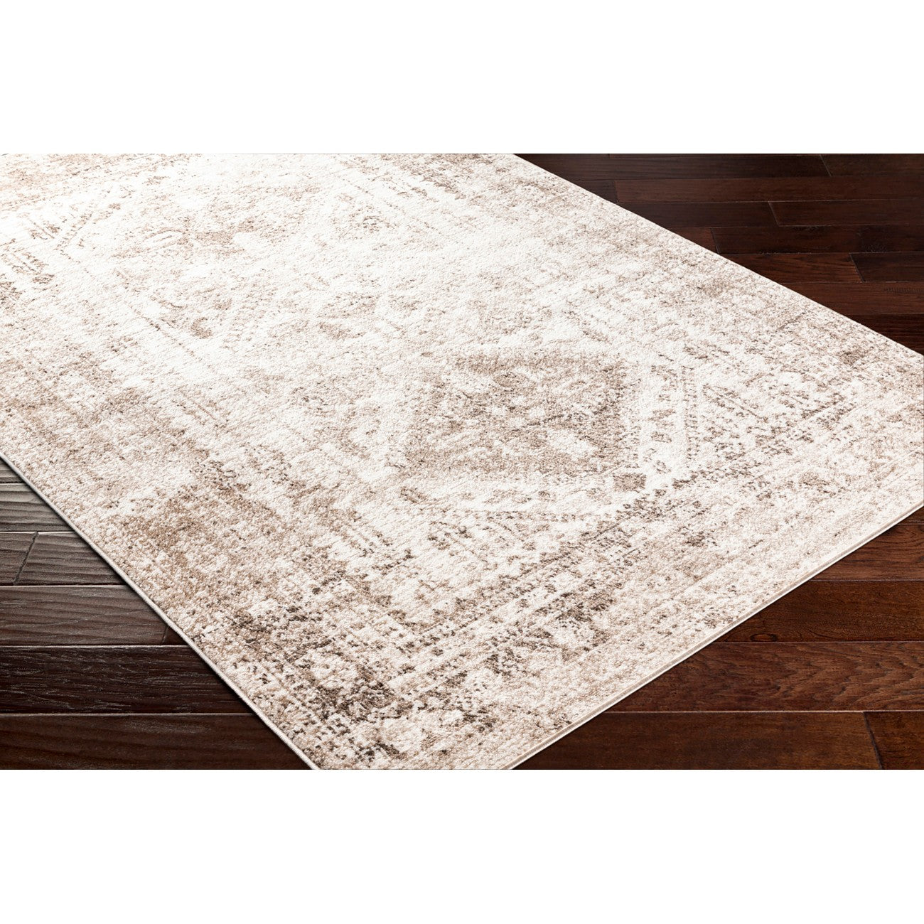 NEELAM Vintage Oriental Boho Brown Area Rug Corner