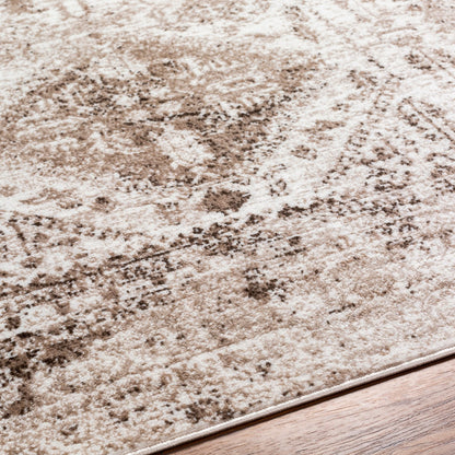 NEELAM Vintage Oriental Boho Brown Area Rug Texture