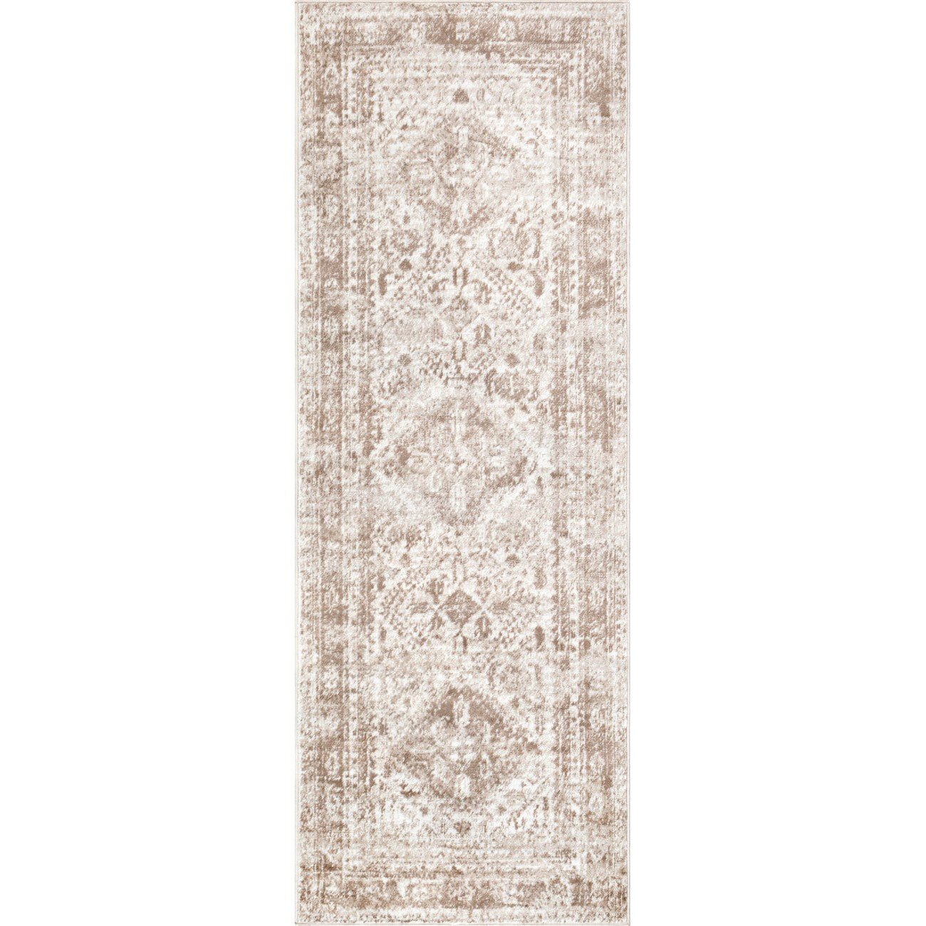 NEELAM Vintage Oriental Boho Ivory Area Rug Flat