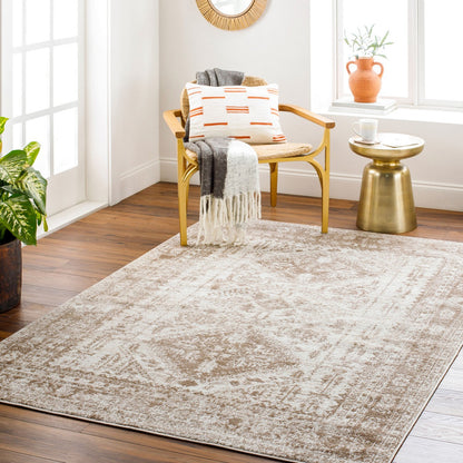 NEELAM Vintage Oriental Boho Ivory Area Rug Roomscene