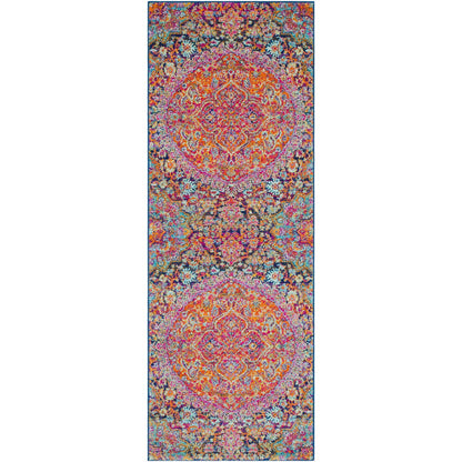 NEERJA Vintage Traditional Oriental Boho Garnet Area Rug Flat