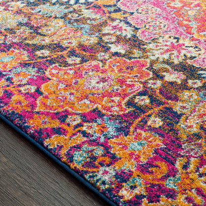 NEERJA Vintage Traditional Oriental Boho Garnet Area Rug Texture