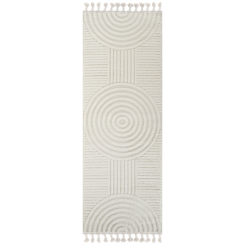 Matilda Scandi Geometric High Pile Ivory Rug