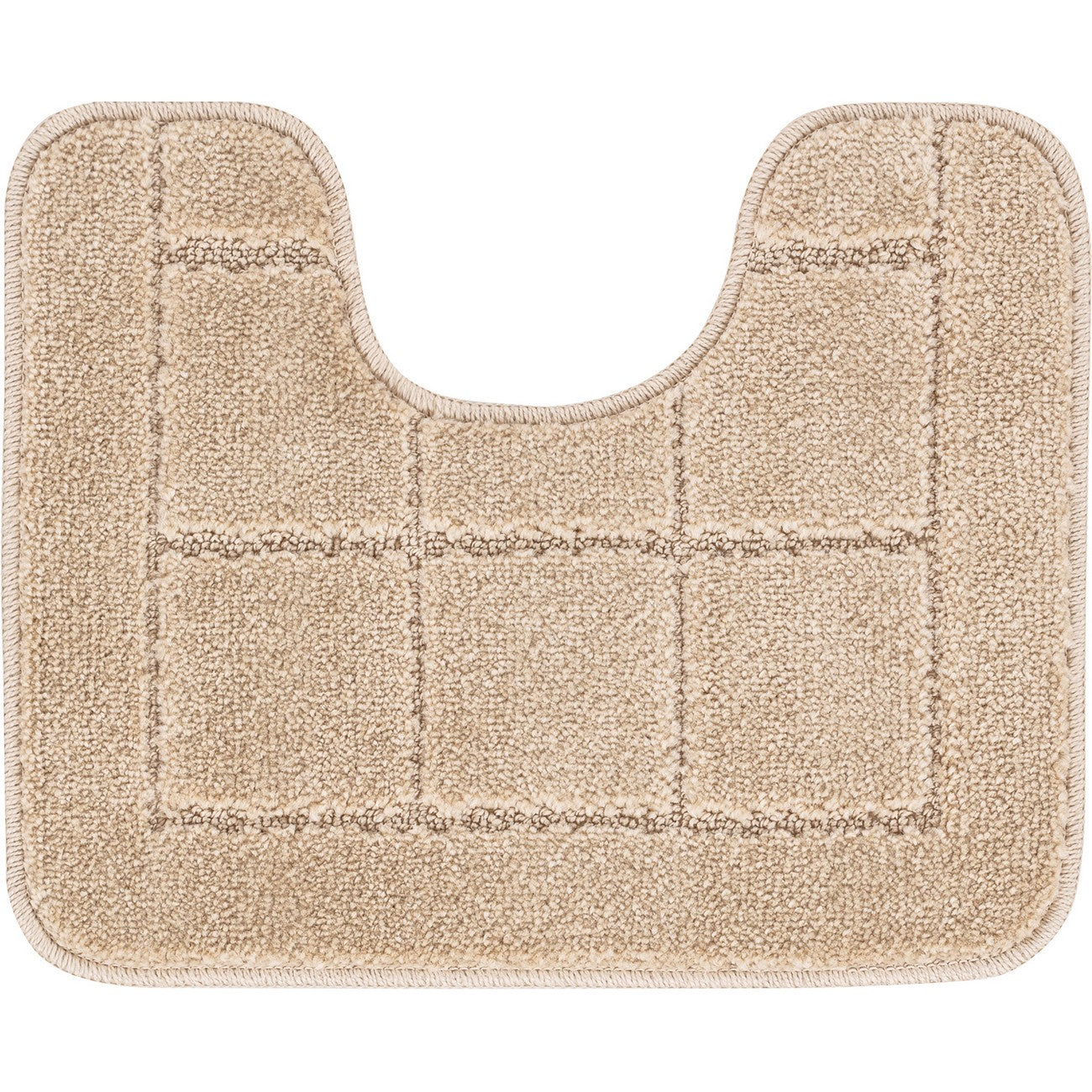 NOELLE 2 Piece Machine Washable Non-Slip Beige Bathroom Rug Set Pedestal