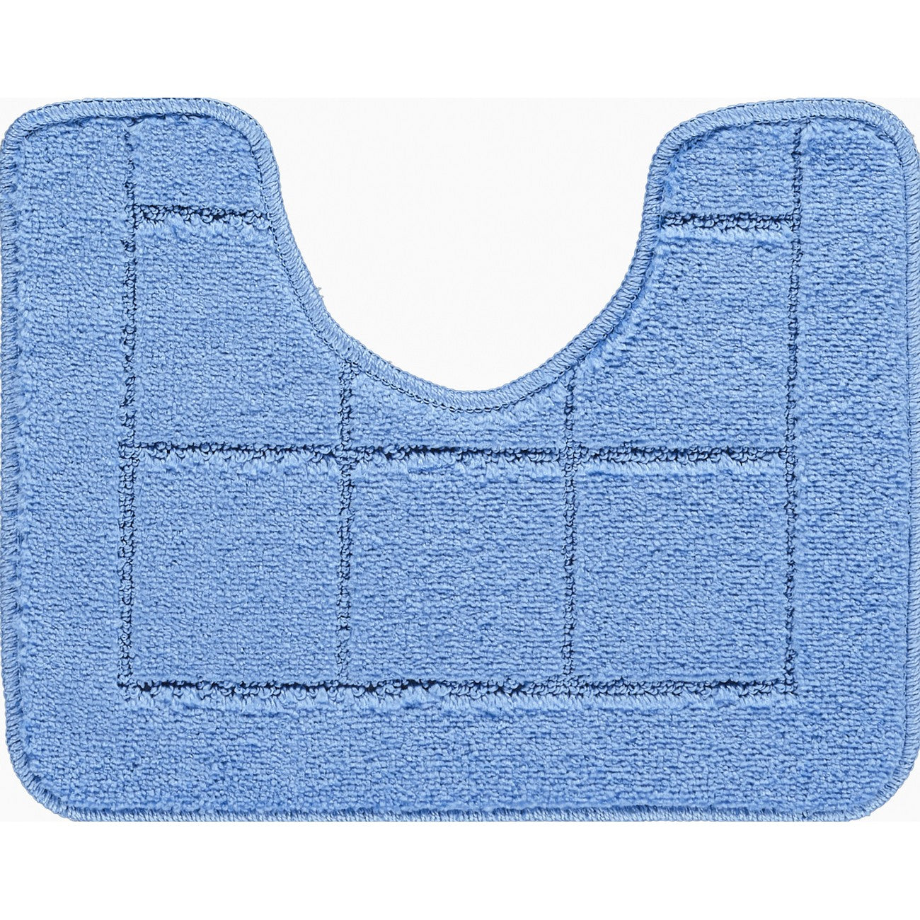 NOELLE 2 Piece Machine Washable Non-Slip Blue Bathroom Rug Set Pedestal