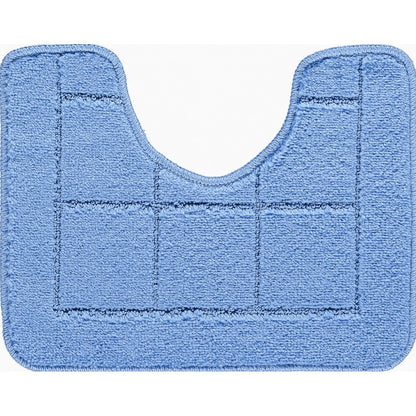 NOELLE 2 Piece Machine Washable Non-Slip Blue Bathroom Rug Set Pedestal