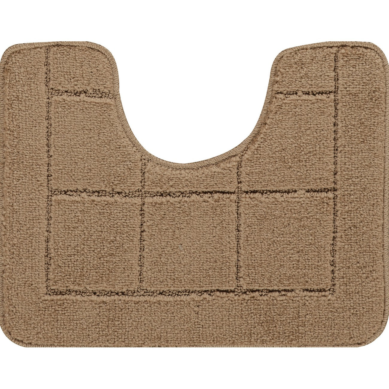 NOELLE 2 Piece Machine Washable Non-Slip Brown Bathroom Rug Set Pedestal