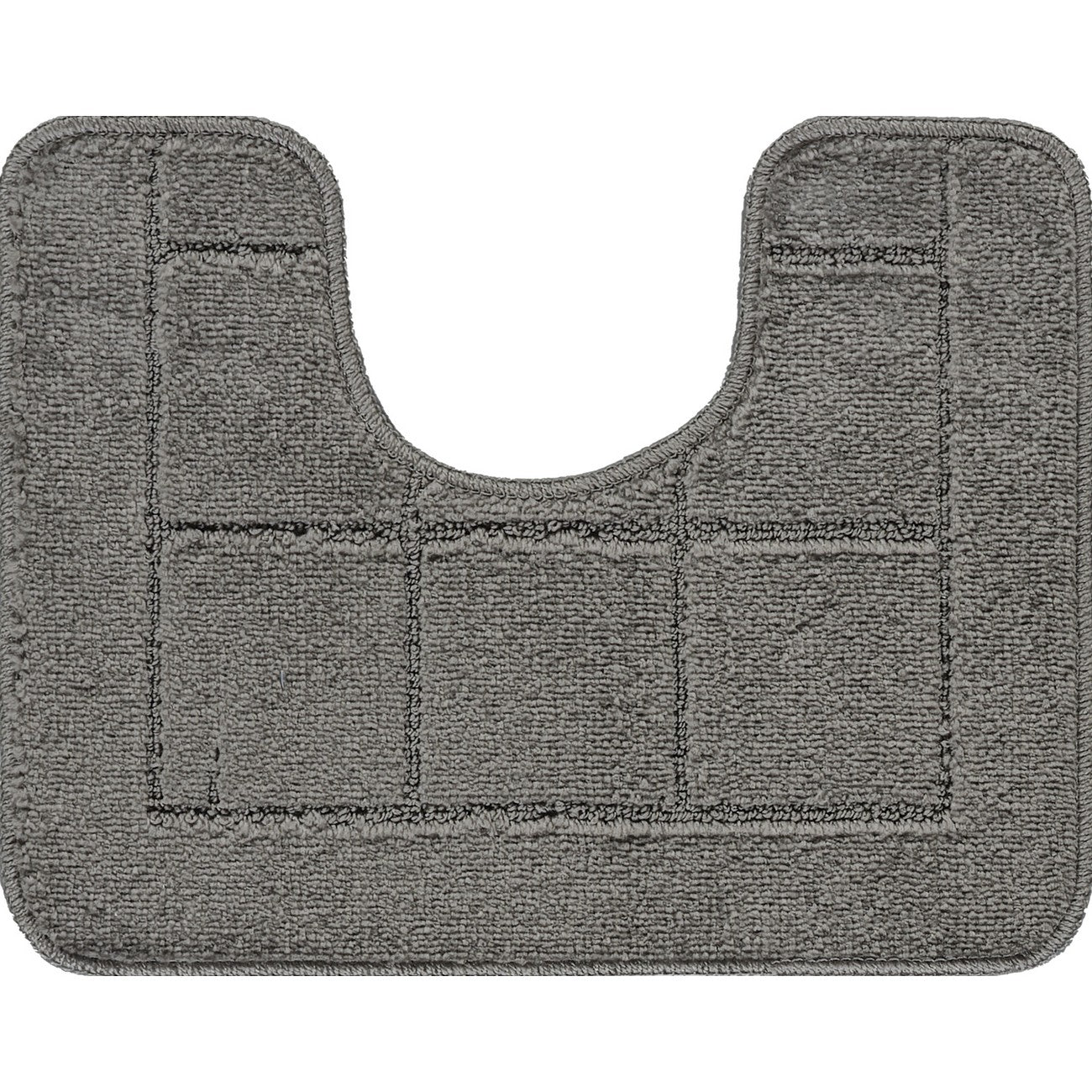 NOELLE 2 Piece Machine Washable Non-Slip Dark Grey Bathroom Rug Set Pedestal