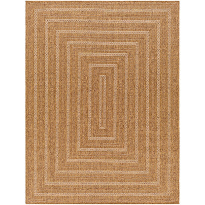 NYMPHI Indoor & Outdoor Jute-Look Brown/Tan Area Rug Flat