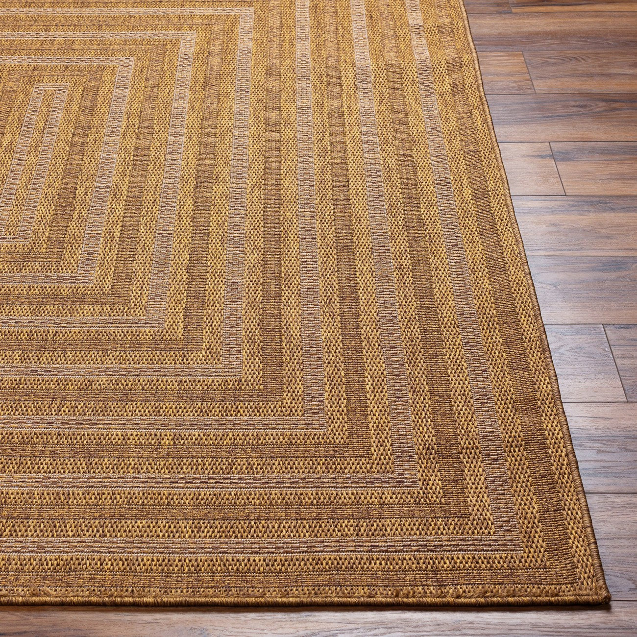 NYMPHI Indoor & Outdoor Jute-Look Brown/Tan Area Rug Front