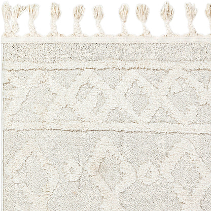 ELAINE Berber Geometric High Pile Cream Area Rug Zoom