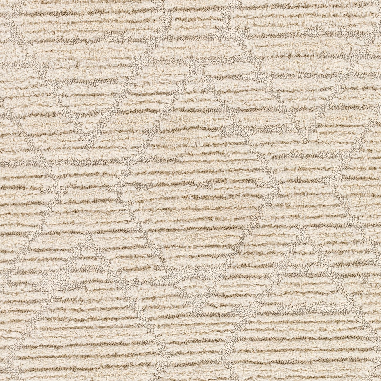 JASMINE Berber High Pile Geometric Beige Area Rug Swatch