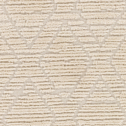 JASMINE Berber High Pile Geometric Beige Area Rug Swatch