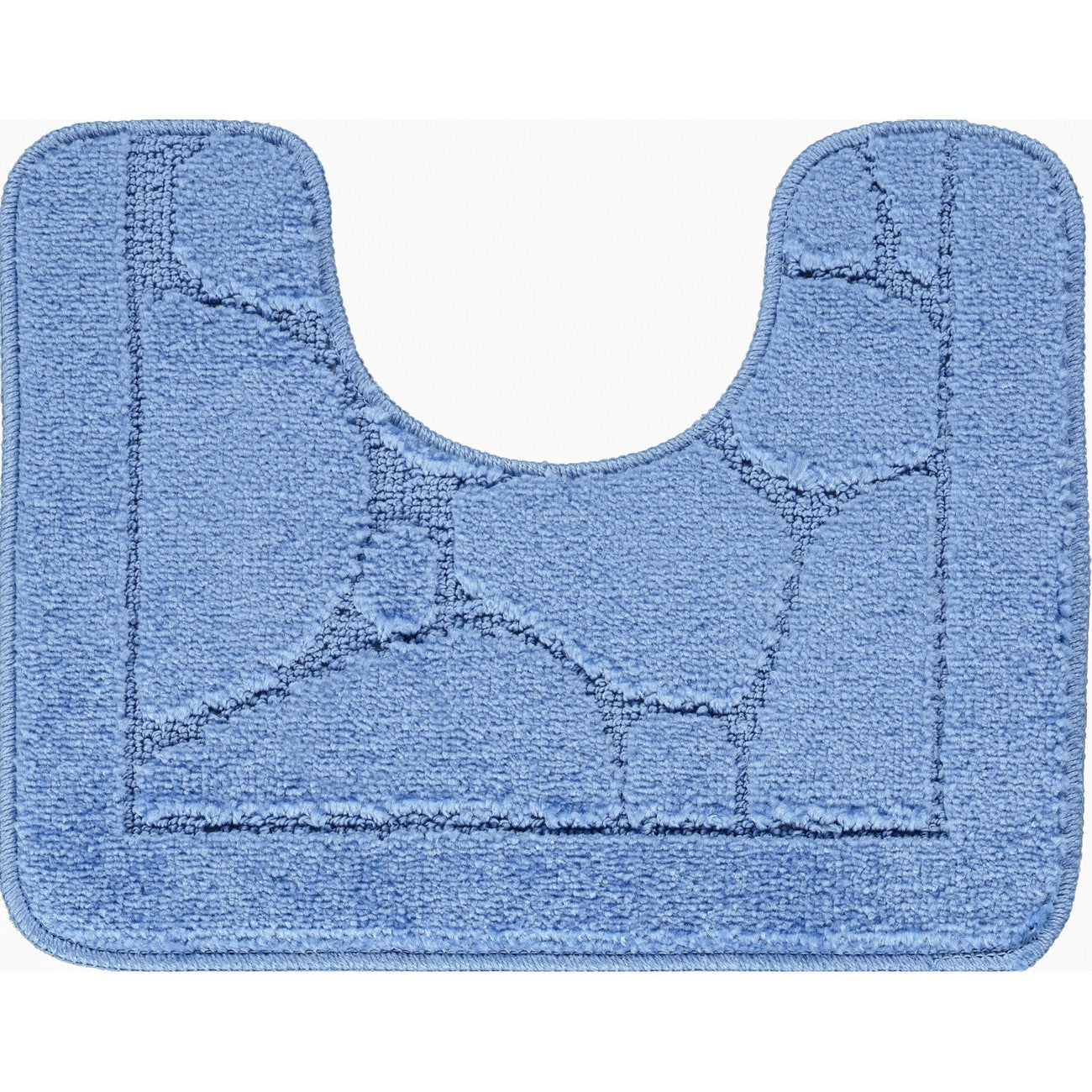 OLIVE 2 Piece Machine Washable Non-Slip Blue Bathroom Rug Set Pedestal