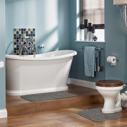 OLIVE 2 Piece Machine Washable Non-Slip Dark Grey Bathroom Rug Set Roomscene