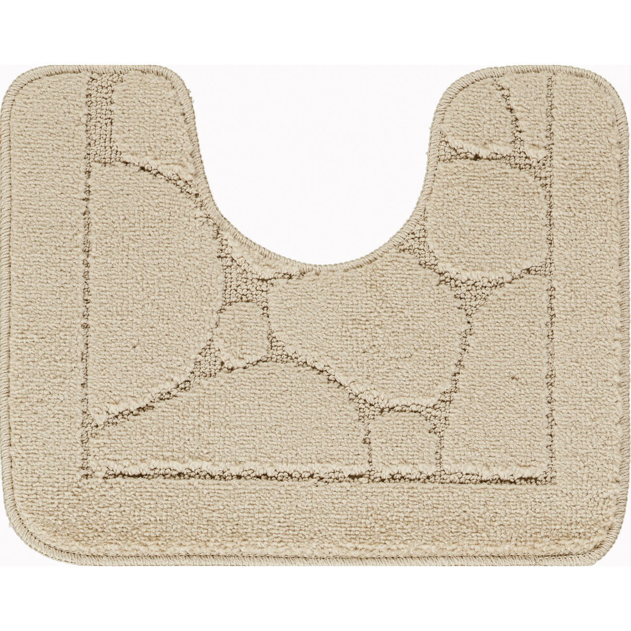 OLIVE 2 Piece Machine Washable Non-Slip Light Beige Bathroom Rug Set Pedestal