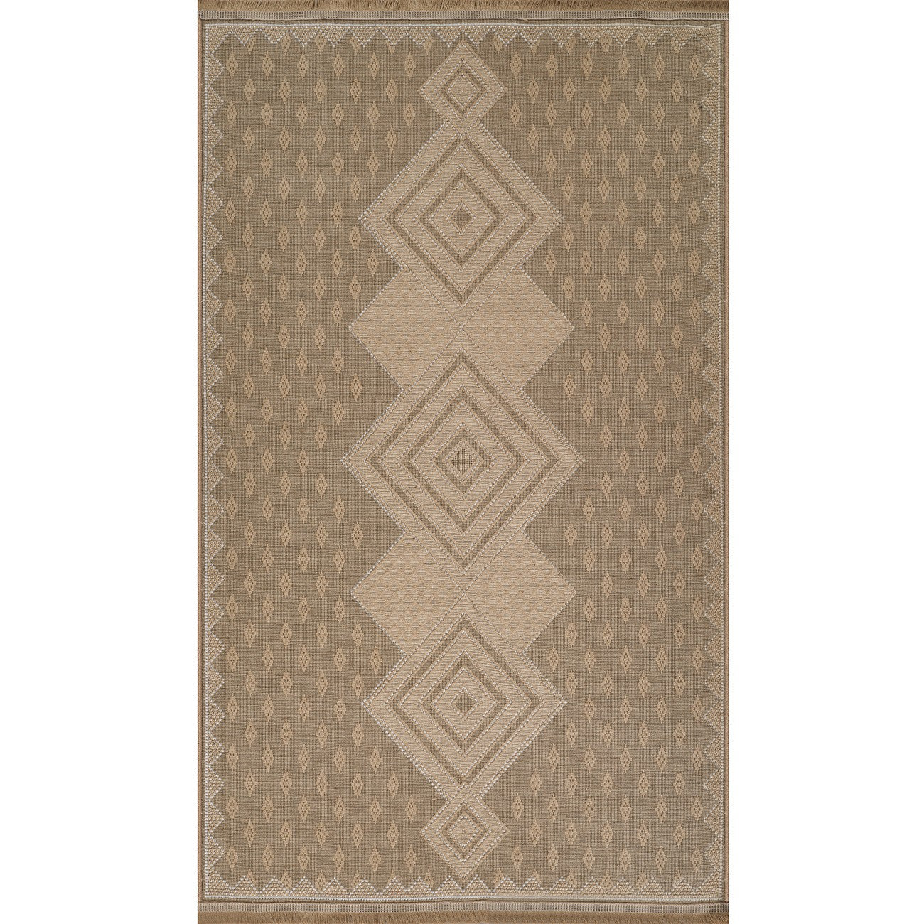 ORANOS Cottage Tan Machine Washable Jute Area Rug Flat