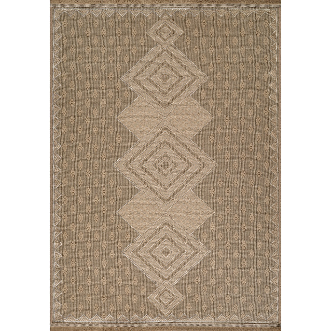 ORANOS Cottage Tan Machine Washable Jute Area Rug Flat