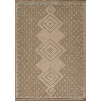 ORANOS Cottage Tan Machine Washable Jute Area Rug Flat