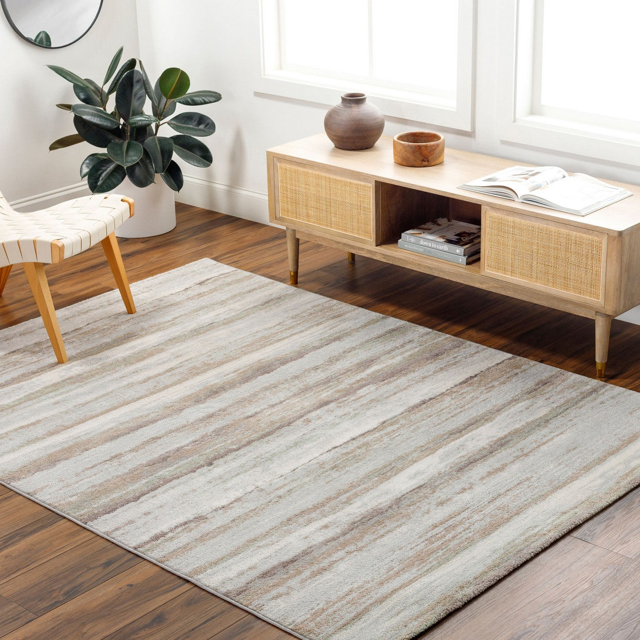 PANDORA Scandi Modern Dark Brown Area Rug Roomscene