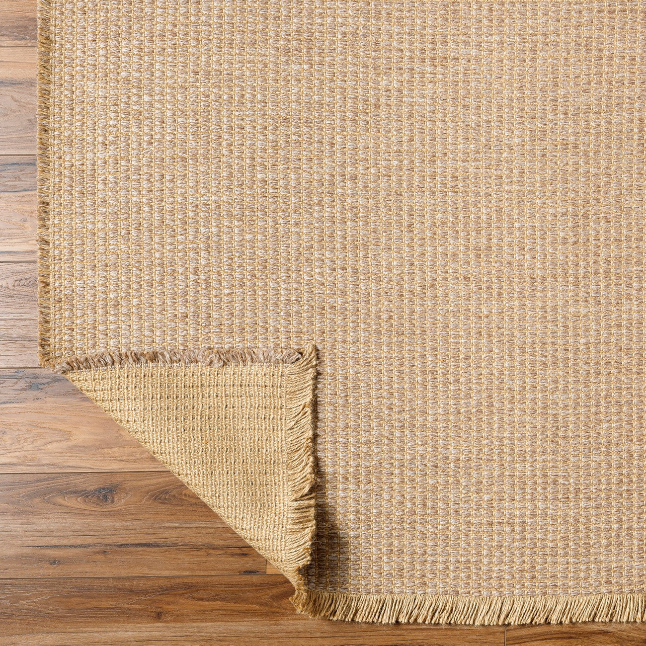 PAVI Becki Owens x Livabliss Solid and Border Brown Jute Area Rug Fold