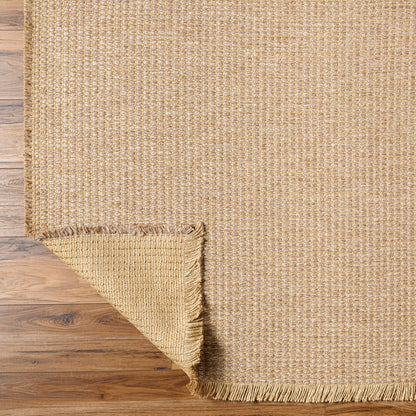 PAVI Becki Owens x Livabliss Solid and Border Brown Jute Area Rug Fold