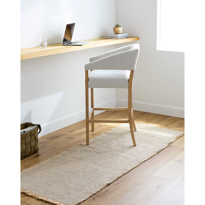 PAVI Becki Owens x Livabliss Solid and Border Grey Jute Area Rug Roomscene