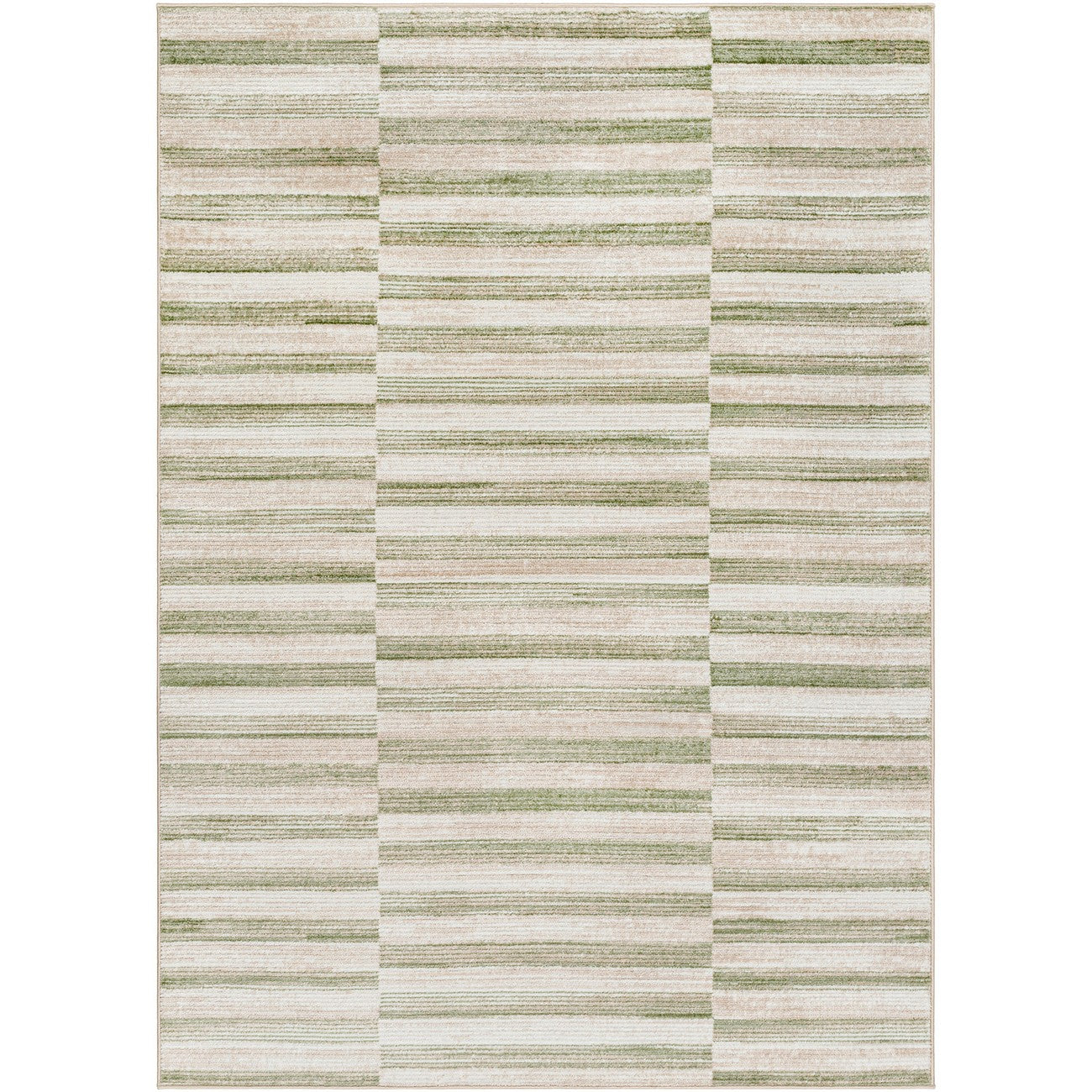 PERLA Scandi Modern Moss/Beige Area Rug Flat