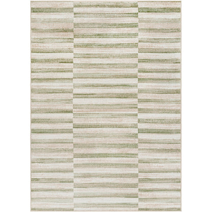 PERLA Scandi Modern Moss/Beige Area Rug Flat